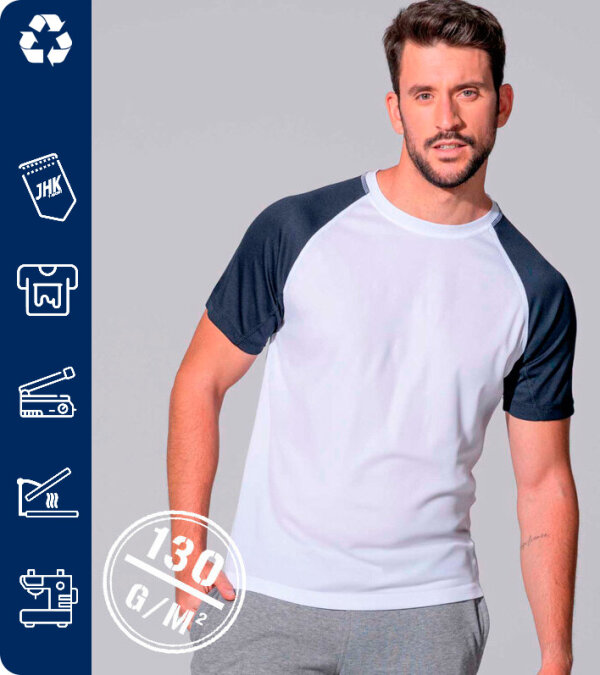 CAMISETA TÉCNICA MAN SPORT CONTRAST 130 Grms. JHK SPORTCTRM