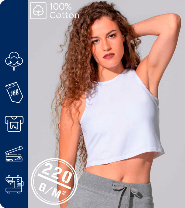 TOP CORTO ALGODÓN MUJER MALIA -220Grms. JHK TSULMALIA