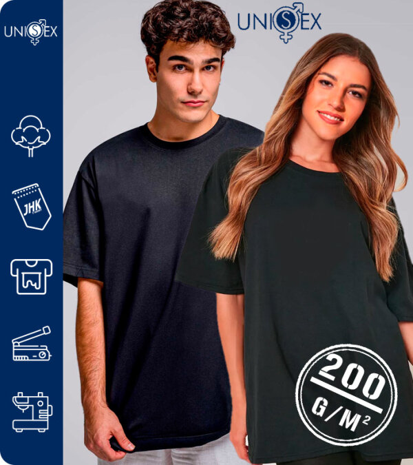 CAMISETA UNISEX ESTILO URBAN OVERSIZE 200 Grms. JHK TSUAOVER