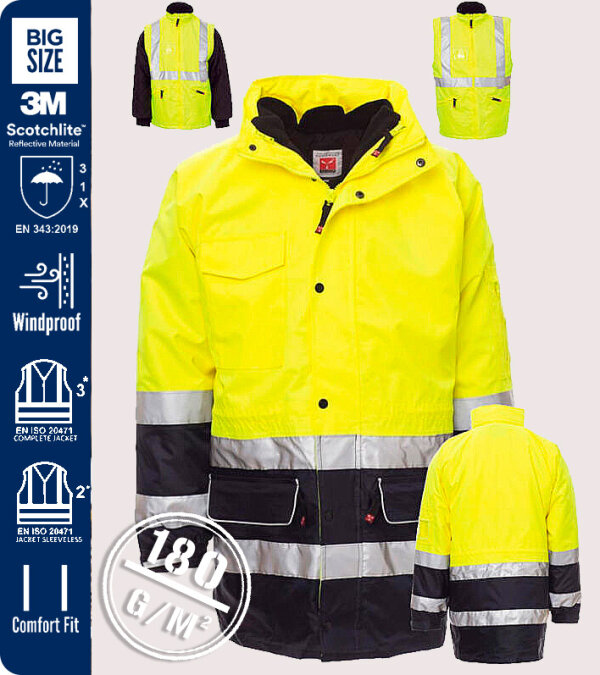 PARKA A.V. BICOLOR IMPERMEABLE TRIPLE USO MANGAS EXTRAIBLES 180 Grms. SECURITY PAYPER