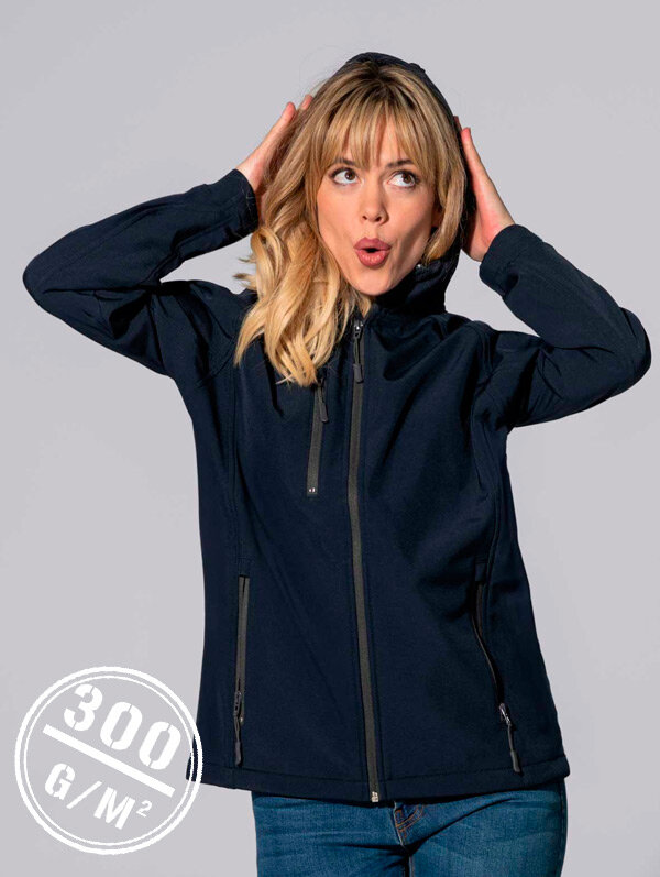 CHAQUETA MUJER SOFTSHELL JACKED HOODED LADY -300Grms JHK SOFTHOODL