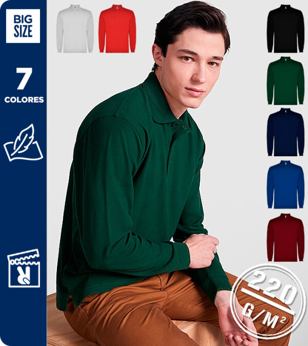 POLO HOMBRE MANGA LARGA  65/35  220Grms. ROLY CARPE 5009