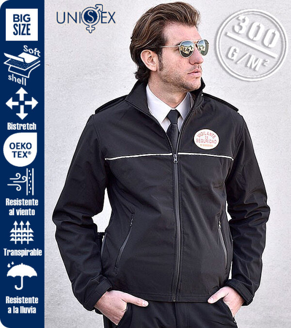 CAZADORA/CHAQUETA SOFTSHELL UNISEX TEJIDO ELÁSTICO  300 Grms. TEXTIL-R ÉLITE 210