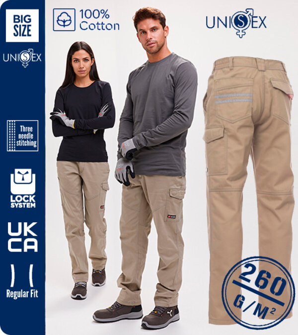 PANTALÓN UNISEX MULTIBOLSILLOS ALGODÓN 260 Grms. WORKER PAYPER 