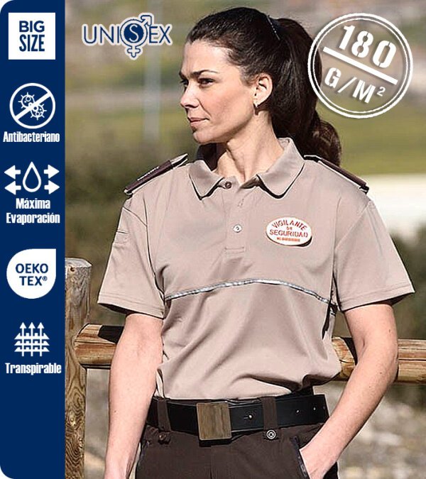POLO VIGILANTE MANGA CORTA LÍNEA SECURITY UNISEX 180 Grms. TEXTIL-R ELITE 150