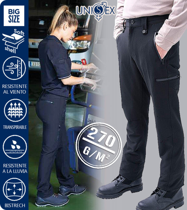 PANTALON TÉCNICO SOFTSHELL ELITE SECURITY LINE 270 Grms. TEXTIL-R 470