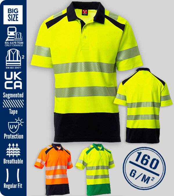 POLO A.V. BICOLOR MANGA CORTA POL/ALG. 160Grms PAYPER ROAD