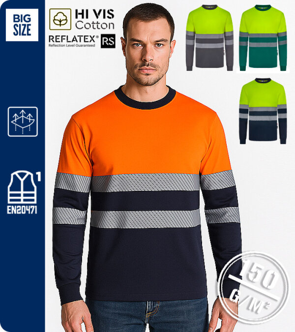 CAMISETA  ALGODÓN  A.V. BICOLOR M. LARGA CINTA SEGMENTADA  305619 VELILLA