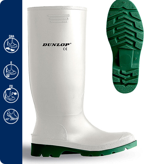 BOTA DE AGUA BLANCA PVC/NITRILO CAÑA ALTA ANIBAL DUNLOP 380BVBL