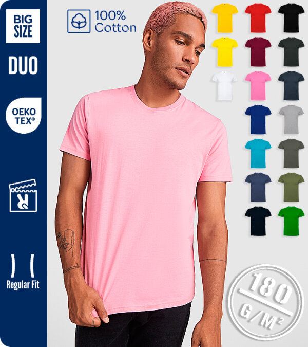 CAMISETA HOMBRE  100% ALGODÓN MANGA CORTA 180 Grms. ROLY BRACO 6550
