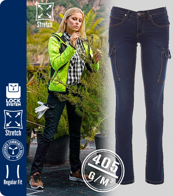 PANTALÓN MUJER DENIM STRETCH 405Grms. MULTIBOLSILLOS HUMMER LADY PAYPER