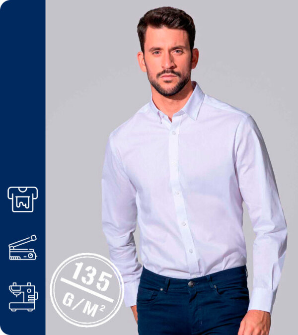 CAMISA HOMBRE REPELENTE DE LIQUIDOS OSLO -135Grms JHK SHAOSLO