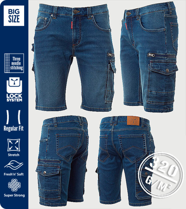 BERMUDAS VAQUERA MULTIBOLSILLOS HOMBRE STRETCH 320Grms. WEST SHORTS PAYPER