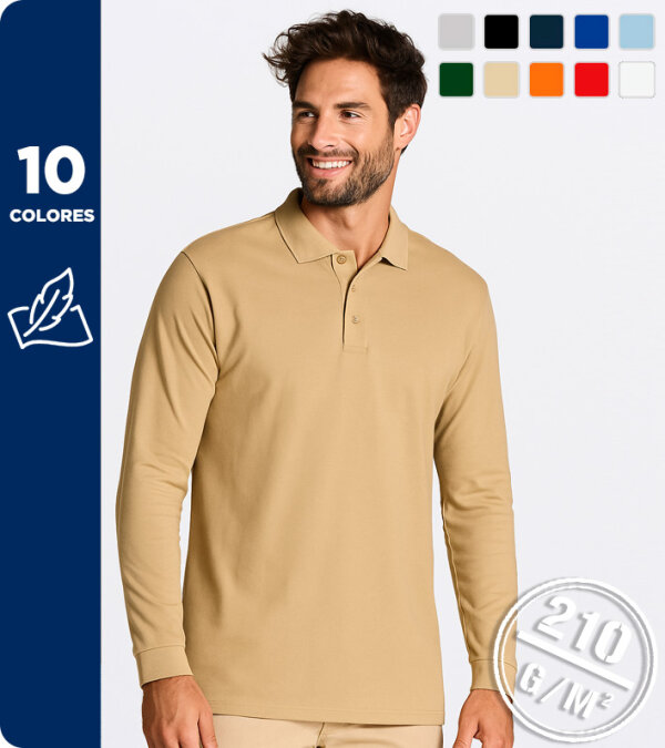POLO MANGA LARGA 65Pol/35Alg. 210g MUKUA MK242CV/WV CLIFTON