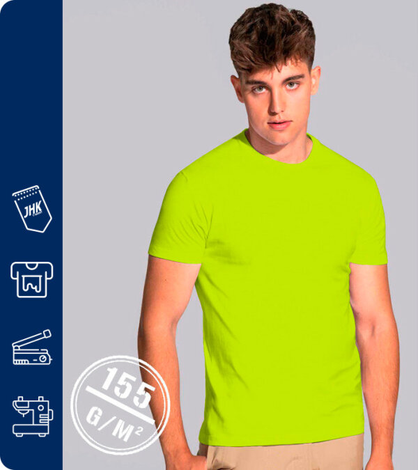 CAMISETA FLÚOR REGULAR MAN T-SHIRT MANGA CORTA  155 Grms. JHK TSRA150