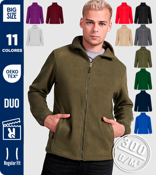CHAQUETA POLAR CUELLO ALTO HOMBRE 300 Grms. ROLY ARTIC 6412