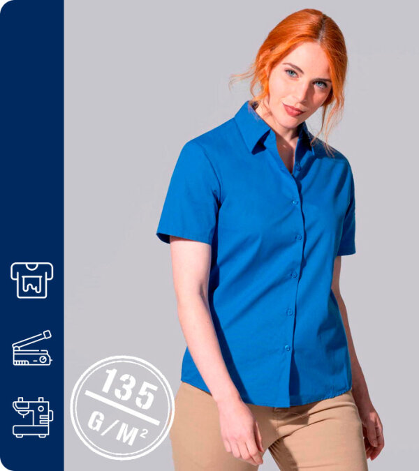 CAMISA MANGA CORTA MUJER OXFORD CASUAL & BUSINESS -135Grms JHK SHLOXFSS