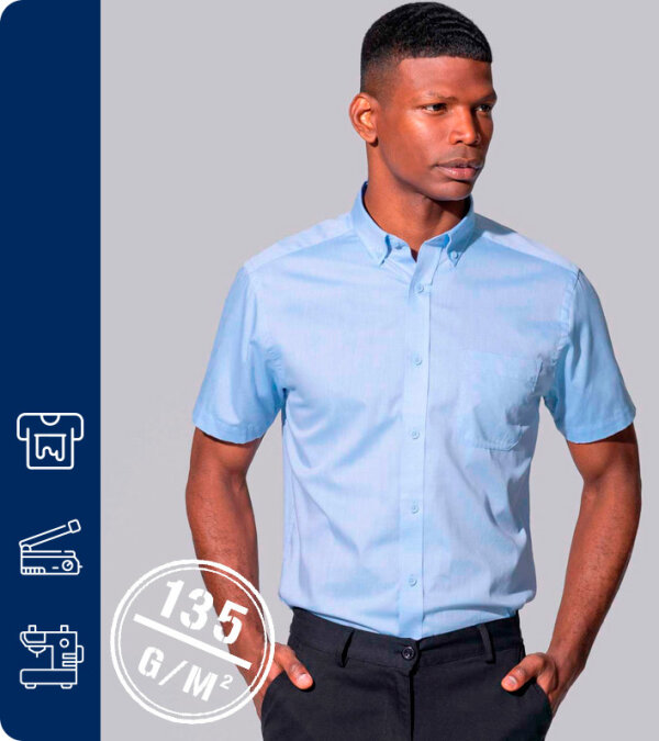 CAMISA MANGA CORTA HOMBRE OXFORD CASUAL & BUSINESS -135Grms JHK SHAOXFSS