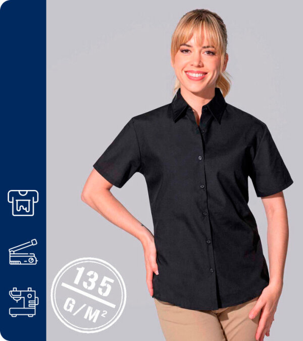 CAMISA MUJER REPELENTE DE LIQUIDOS MANGA CORTA OSLO -135Grms JHK SHLOSLOSS