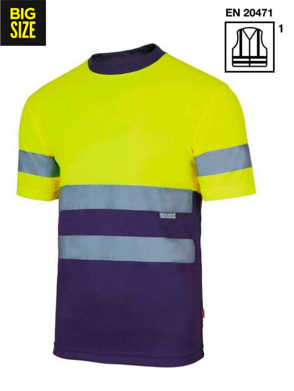 CAMISETA TÉCNICA BICOLOR ALTA VISIBILIDAD VELILLA 305506  BIG SIZE