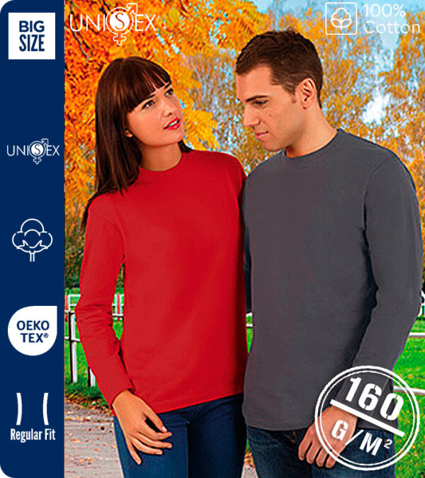 CAMISETA UNISEX MANGA LARGA SIN PUÑO- 100% ALGODÓN 160 Grms. VALENTO TIGER