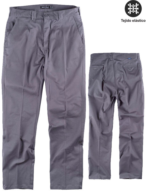 PANTALÓN TIPO CHINO TEJIDO ELÁSTICO 225 Grms WORKTEAM B1422