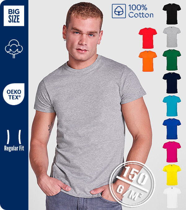 CAMISETA HOMBRE 100% ALGODÓN  150 Grms. ROLY ATOMIC  6424