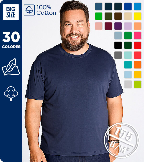 CAMISETA  100% ALGODÓN 155 Grms  MUKUA MELBOURNE MK022CV/WV - BIG SIZE