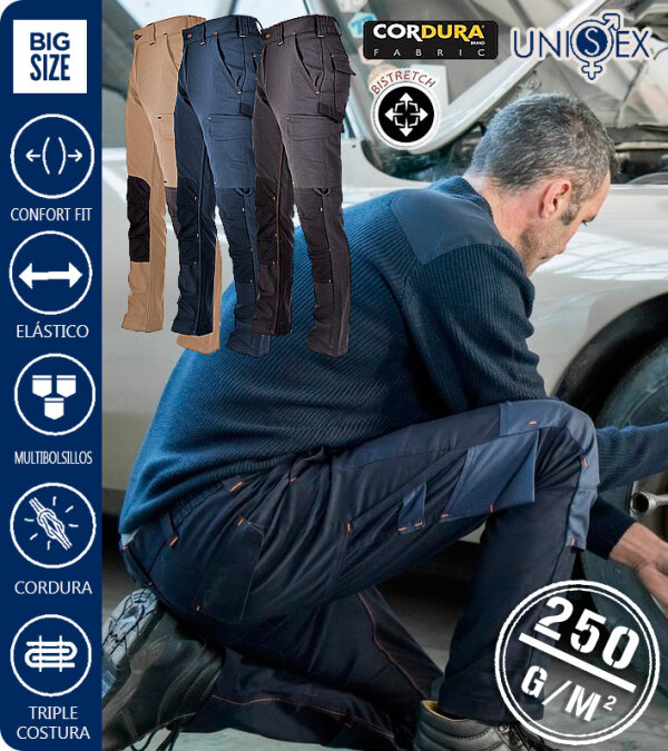 PANTALÓN UNISEX MULTIBOLSILLOS DENVER 250 Grms. TEXTIL-R 428