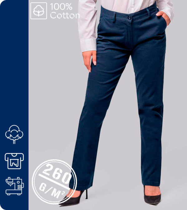 PANTALÓN MUJER TIPO CHINO ALGODÓN CON ELASTÁN - TOKYO 260Grms JHK WKTOKYOL