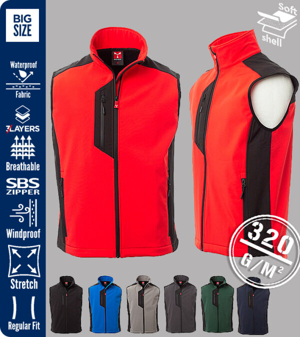 CHALECO BICOLOR SOFT SHELL HOMBRE 320 Grms. CORK PAYPER