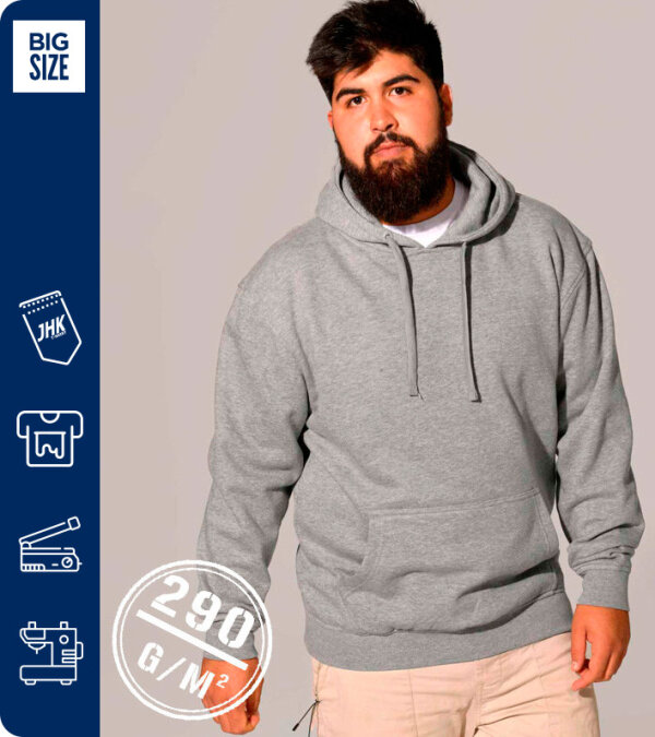 SUDADERA CAPUCHA KANGAROO KING SIZE 290 Grms. JHK SWRAKNGKS