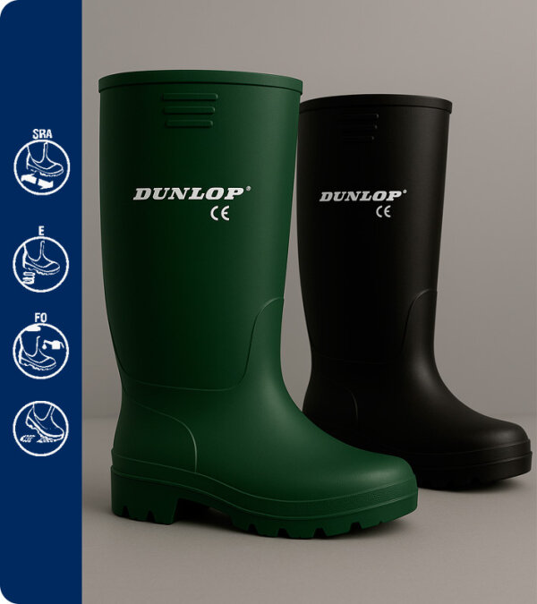 BOTA DE AGUA 2 COLORES PVC CAÑA ALTA ANIBAL DUNLOP 380VPV/PPNE