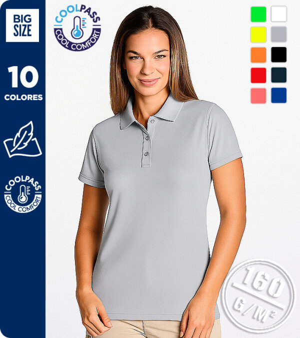 POLO TÉNICO MUJER MANGA CORTA MICRO BIRD EYE - MUKUA BOGAN PS160W