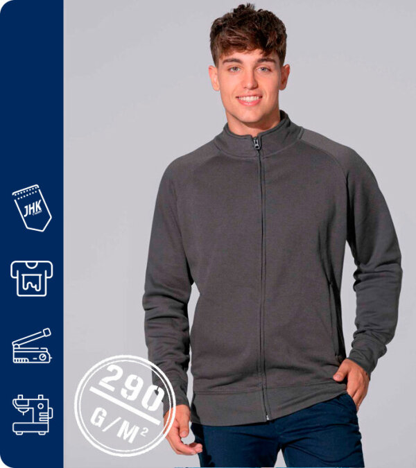 SUDADERA CREMALLERA FULL ZIP 290 Grms. JHK SWRAFUZIP