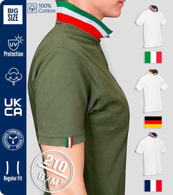 POLO ALGODÓN HOMBRE BANDERA CUELLO 210 Grms. NATION PAYPER