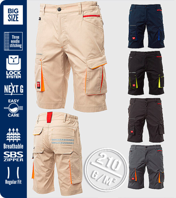 BERMUDAS UNISEX MULTIBOLSILLOS TEJIDO ELÁSTICO STRETCH 210 Grms. NEXT 400 SHORTS PAYPER