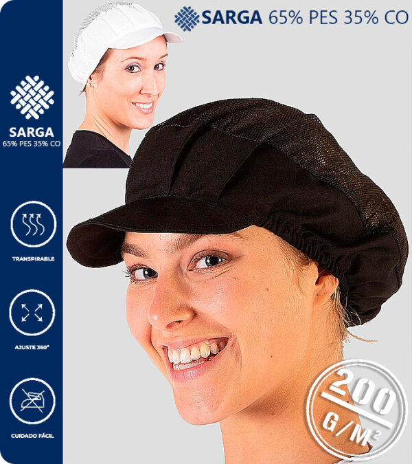 GORRA UNISEX REJILLA Y VISERA RIGIDA (PAQ. 10 UNID) 200 Grms. GARYS 422000