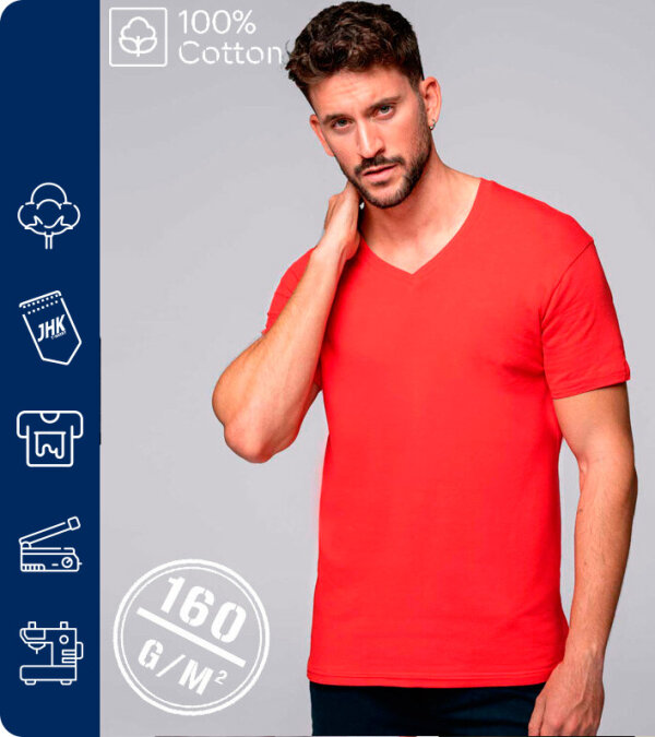 CAMISETA ESTILO URBAN V-NECK MANGA CORTA  160 Grms. JHK TSUAPICO