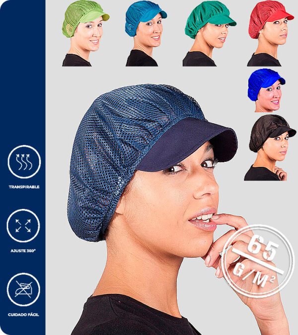 GORRA UNISEX REJILLA Y VISERA COLOR (PAQ. 10 UNID.) 65 Grms. GARYS 416000