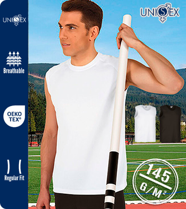 CAMISETA TÉCNICA SIN MANGAS -100% POLIESTER 145 Grms. VALENTO SPRINT