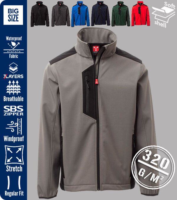 CHAQUETA BICOLOR SOFT SHELL HOMBRE 320 Grms. GALWAY PAYPER