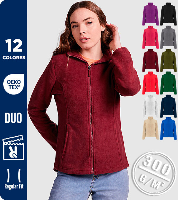 CHAQUETA POLAR CUELLO ALTO MUJER 300 Grms. ROLY ARTIC WOMAN 6413
