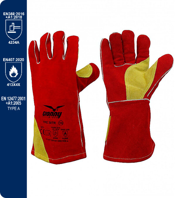 GUANTES  MANGA 34CM FIRE 307R PAYPER. PACK 12 pares