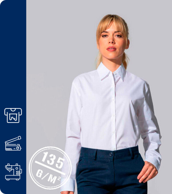 CAMISA MUJER REPELENTE DE LIQUIDOS OSLO LADY- 135Grms JHK SHLOSLO