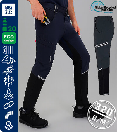 PANTALÓN TÉCNICO ELÁSTICO HIDROFUGO - RECICLADO 320Grms. V.DYNAMIX VELILLA 103035X