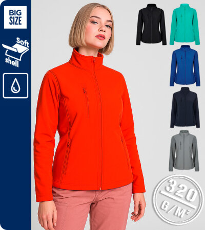 CAZADORA SOFT SHELL MUJER BICAPA CON FORRO POLAR 280Grms. MUKUA RICHMOND WOMAN SSZ280W