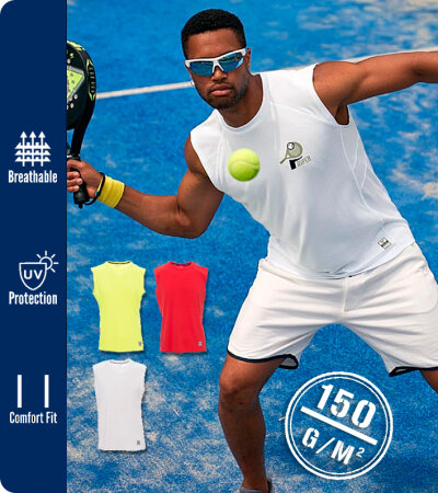 CAMISETA  HOMBRE TÉCNICA  SIN MANGAS 100% POLIÉSTER 150 Grms. SMASH PAYPER