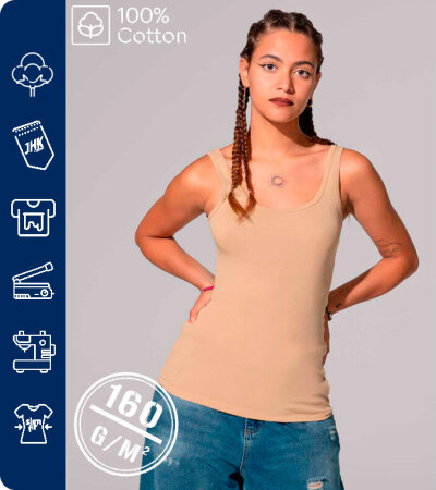 CAMISETA VICTORIA TIRANTES 100% ALGODÓN 160 Grms. JHK TSULVCTR